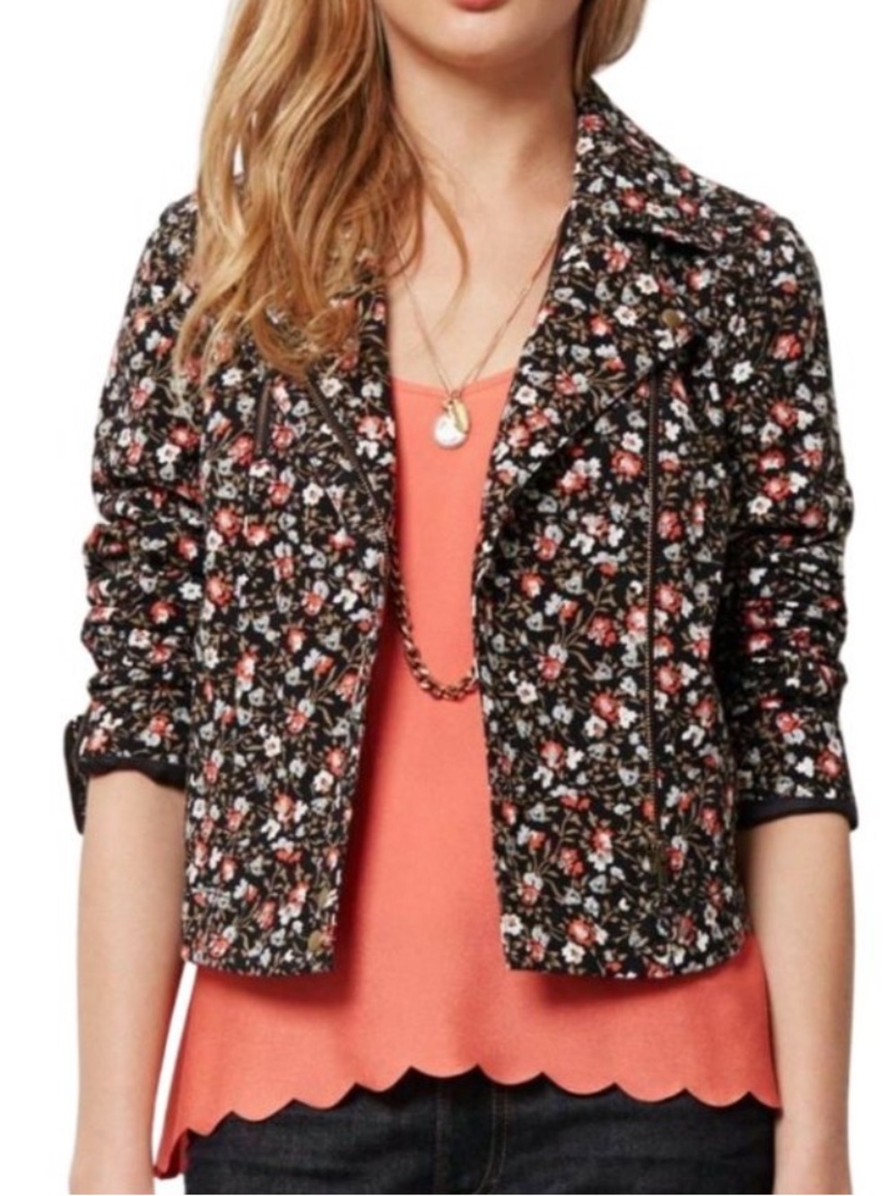 Anthropologie Hei Hei Tinsley Floral Moto Jacket — Size 2